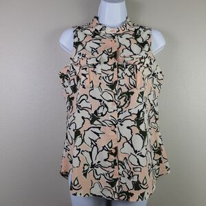 Banana Republic Factory Button Front Sleeveless Floral Top Size Petite Small